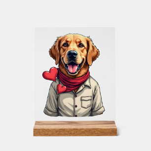 Patriotic Golden Retriever Lover Vintage Shirt 2 Acrylic Sign