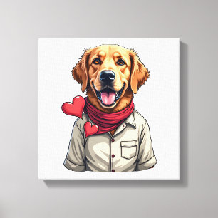 Patriotic Golden Retriever Lover Vintage Shirt 2 Canvas Print