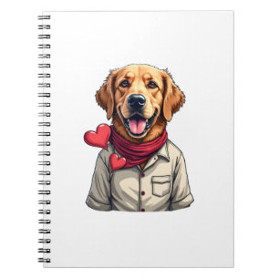 Patriotic Golden Retriever Lover Vintage Shirt 2 Notebook