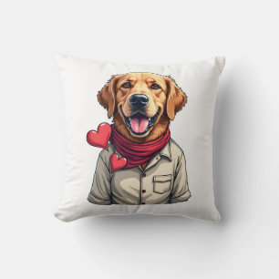 Patriotic Golden Retriever Lover Vintage Shirt 2 Throw Pillow