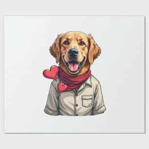 Patriotic Golden Retriever Lover Vintage Shirt 2 Wrapping Paper