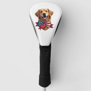 Patriotic Golden Retriever Lover Vintage Shirt Golf Head Cover