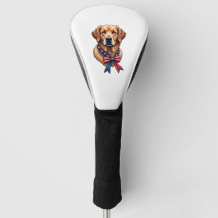 Patriotic Golden Retriever Memorial Day Tee 3 Golf Head Cover