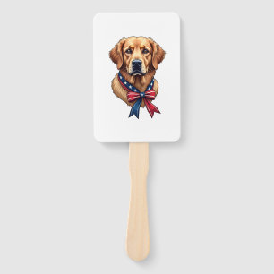Patriotic Golden Retriever Memorial Day Tee 3 Hand Fan