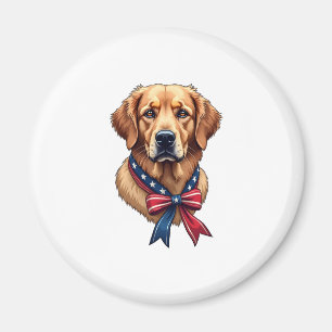 Patriotic Golden Retriever Memorial Day Tee 3 Magnet