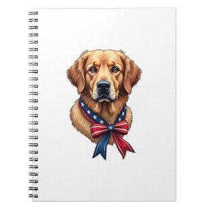 Patriotic Golden Retriever Memorial Day Tee 3 Notebook