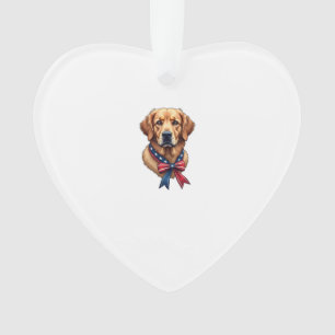 Patriotic Golden Retriever Memorial Day Tee 3 Ornament