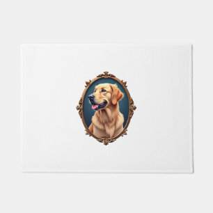 Patriotic Golden Retriever Oval Cameo Shirt 2 Doormat