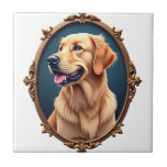 Patriotic Golden Retriever Oval Cameo Shirt 2 Tile<br><div class="desc">Patriotic Golden Retriever Oval Cameo Shirt 2</div>