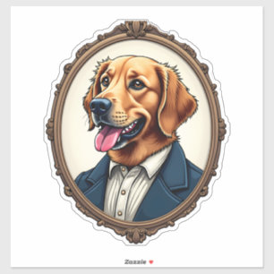 Patriotic Golden Retriever Portrait Vintage Tee