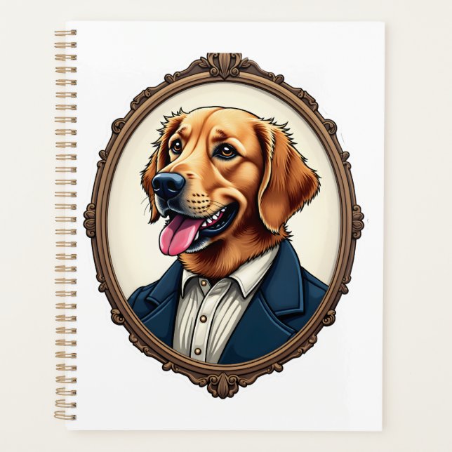 Patriotic Golden Retriever Portrait Vintage Tee (Devant)