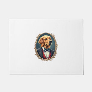 Patriotic Golden Retriever Portrait Vintage Tee 2 Doormat