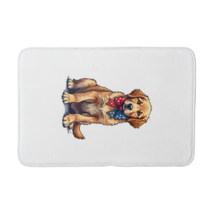 Patriotic Golden Retriever Puppy Vintage Shirt 4 Bath Mat
