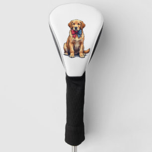Patriotic Golden Retriever Puppy Vintage Shirt 4 Golf Head Cover