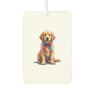 Patriotic Golden Retriever Puppy Vintage Shirt Air Freshener