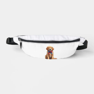 Patriotic Golden Retriever Puppy Vintage Shirt Fanny Pack