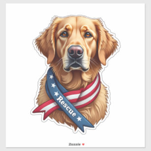 Patriotic Golden Retriever Rescue Vintage Tee