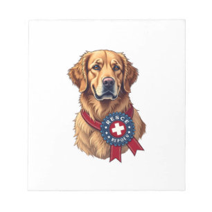 Patriotic Golden Retriever Rescue Vintage Tee 4 Notepad