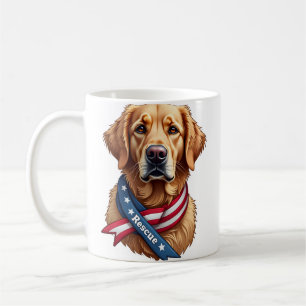 Patriotic Golden Retriever Rescue Vintage Tee Coffee Mug
