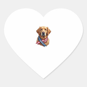Patriotic Golden Retriever Rescue Vintage Tee Heart Sticker