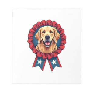 Patriotic Golden Retriever Rosette Vintage Shirt 2 Notepad