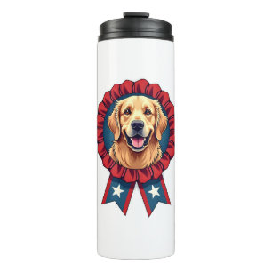 Patriotic Golden Retriever Rosette Vintage Shirt 2 Thermal Tumbler