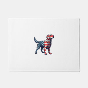 Patriotic Golden Retriever Silhouette Vintage Tee  Doormat