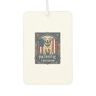 Patriotic Golden Retriever Vector Graphic Tee_1 Air Freshener