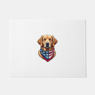 Patriotic Golden Retriever Vintage Engraving Shirt Doormat