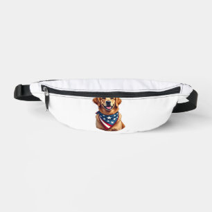 Patriotic Golden Retriever Vintage Engraving Shirt Fanny Pack