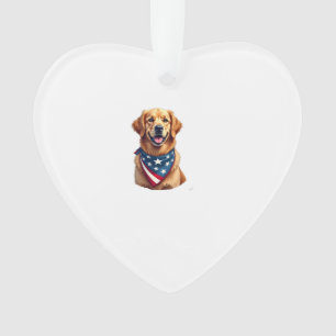 Patriotic Golden Retriever Vintage Engraving Shirt Ornament