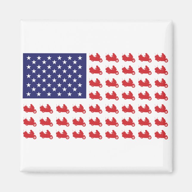 Patriotic Goldwing Motorcycle Magnet (Front)