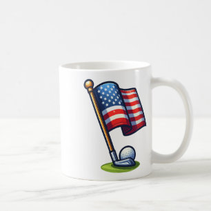 Patriotic Golf 4th Of July Usa Independence Day  Coffee Mug