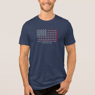 Patriotic Golf American Flag Best Grandpa By Par Tri-Blend Shirt