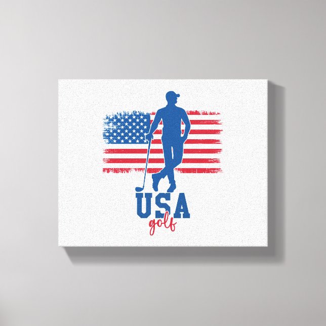 Patriotic Golf USA Canvas Print (Front)