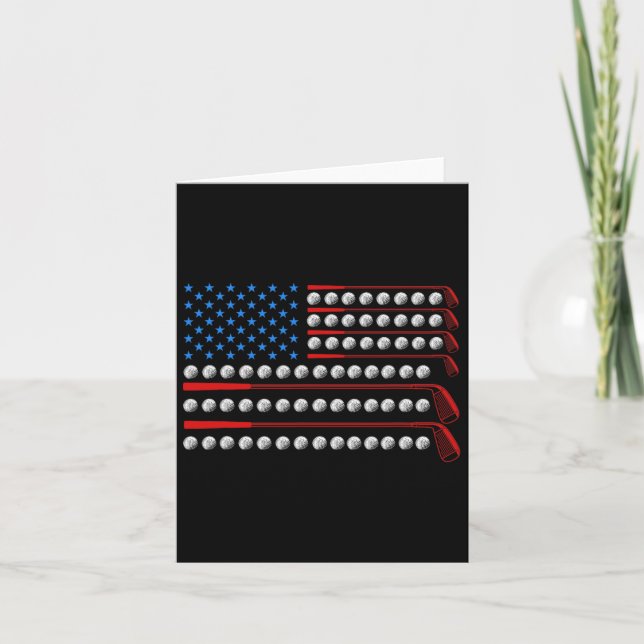 Patriotic Golf Usa Flag Golf Clubs 4th Of July Gol Card (Front)
