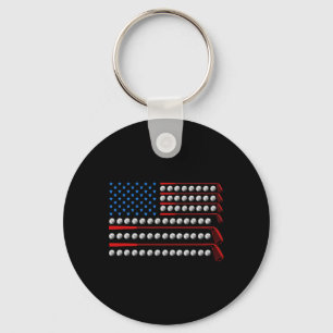 Patriotic Golf Usa Flag Golf Clubs 4th Of July Gol Keychain