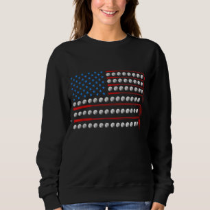 Patriotic Golf USA Flag Golf Clubs 4th of July Gol Sweatshirt