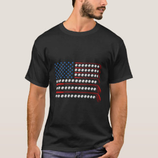 Patriotic Golf Usa Flag Golf Clubs 4Th Of July Gol T-Shirt