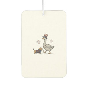 Patriotic Goose and Dachshund Vintage Shirt Design Air Freshener