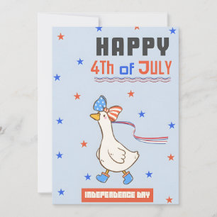 Patriotic Goose Happy 4th of July USA Independence Holiday Card