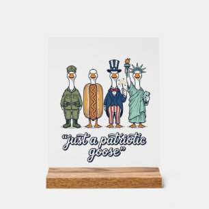 Patriotic Goose Lineup Vintage Vector Shirt_1 Acrylic Sign