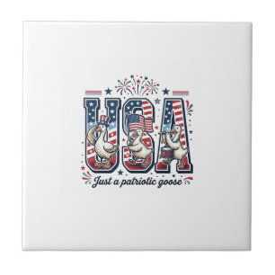 Patriotic Goose USA Vintage Fourth of July Shirt ( Tile