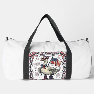 Patriotic Goose Vintage Engraving Duffle Bag