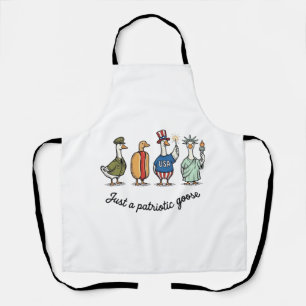 Patriotic Goose Vintage Engraving Funny USA Shirt Apron