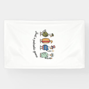 Patriotic Goose Vintage Engraving Funny USA Shirt  Banner