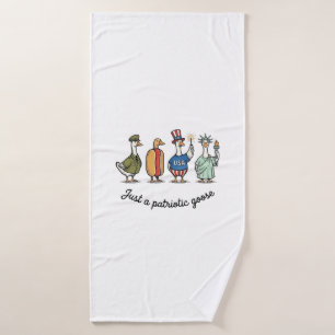 Patriotic Goose Vintage Engraving Funny USA Shirt  Bath Towel