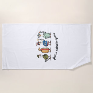Patriotic Goose Vintage Engraving Funny USA Shirt  Beach Towel