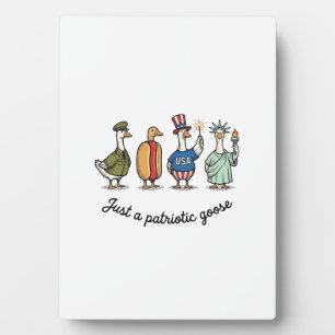 Patriotic Goose Vintage Engraving Funny USA Shirt Plaque