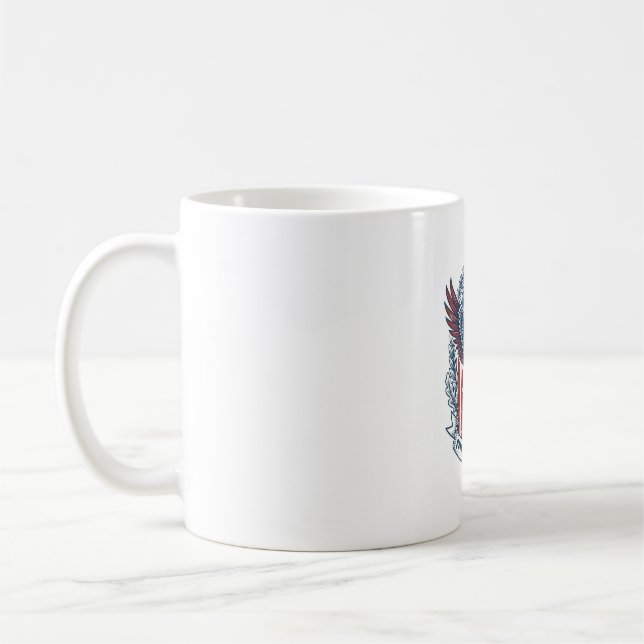 Patriotic Graduation Vector Graphic Tee Coffee Mug (Left)